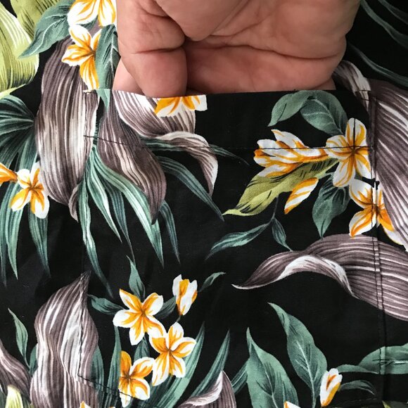 Bishop Street Hawaiian Shirt Men 4XL Green Floral Button Up Pocket Short Sleeve - Picture 10 of 11